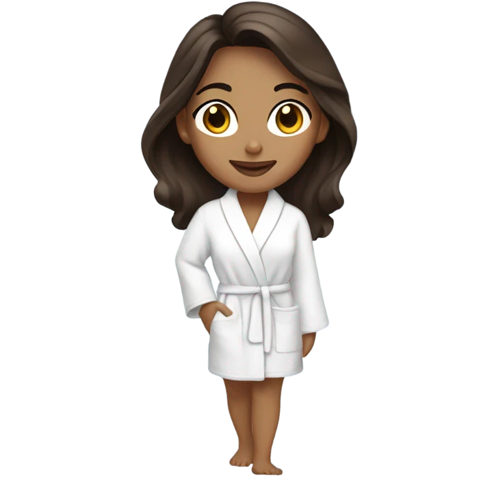 In Robe Spa day white girl brunette emoji