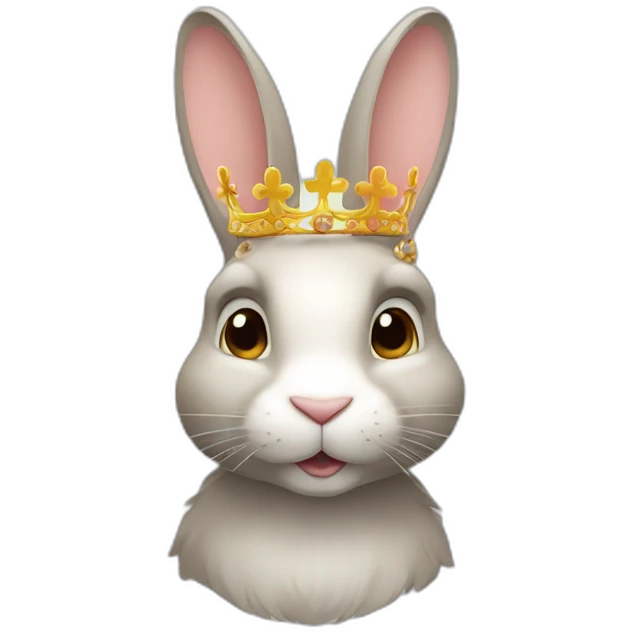 Lapin avec couronne emoji