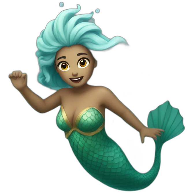 siren (mythical creature) swimming emoji