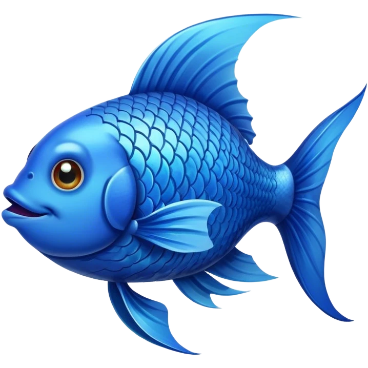 blue happy fish from the side emoji