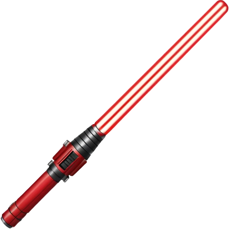 A red lightsaber emoji
