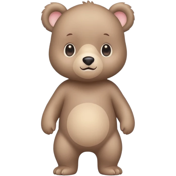 A cute baby bear character in pastel style, standing upright like a human. 
No background, transparent background, clean sticker style, 
high-resolution vector-like art, soft pastel colors, 
consistent design, same face proportions every time. emoji
