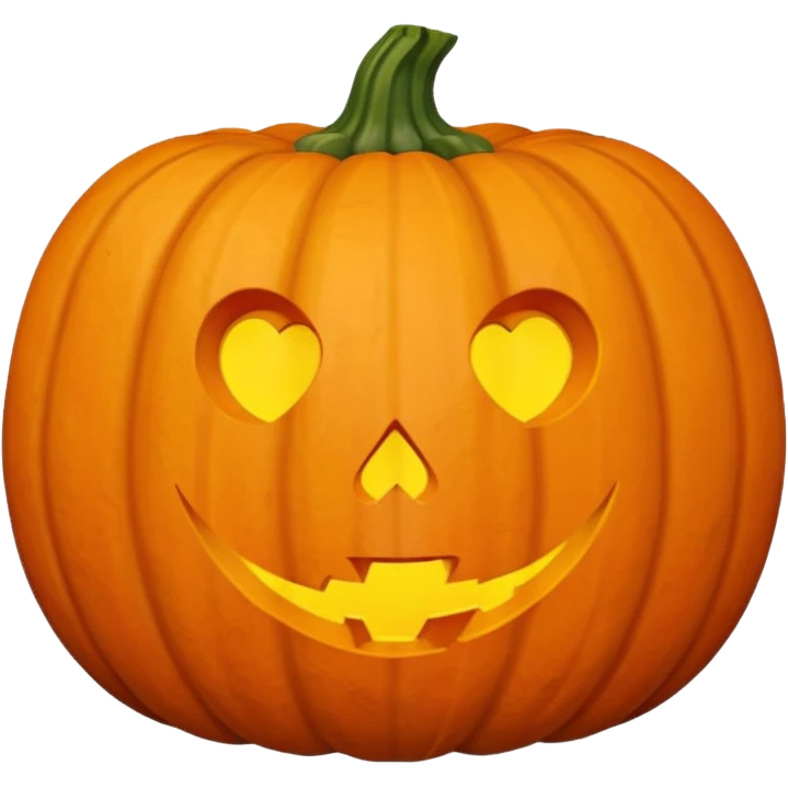 Pumpkin with a heart shape emoji