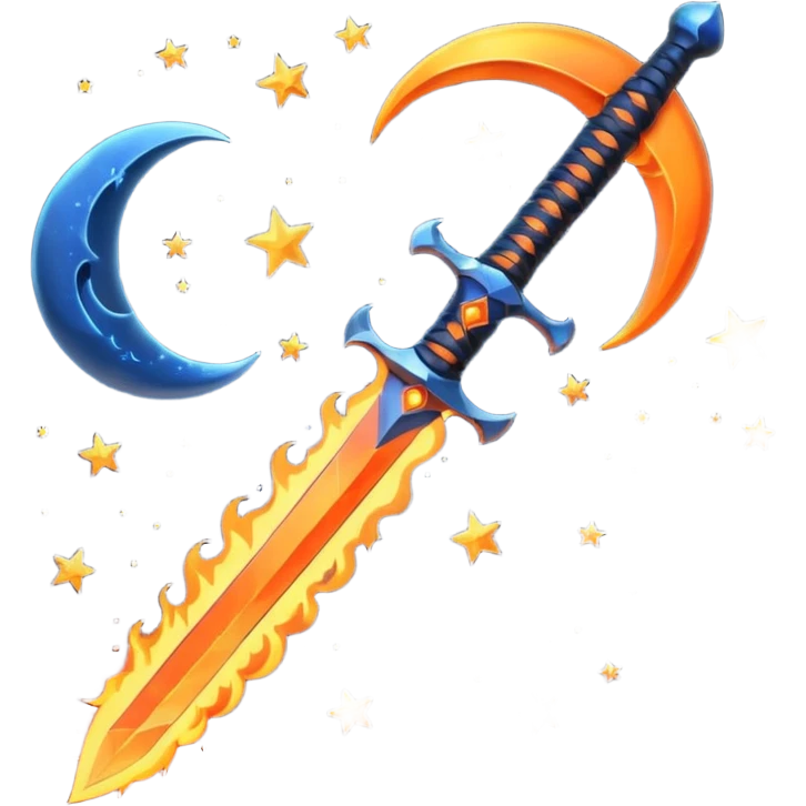 sword fire moon emoji