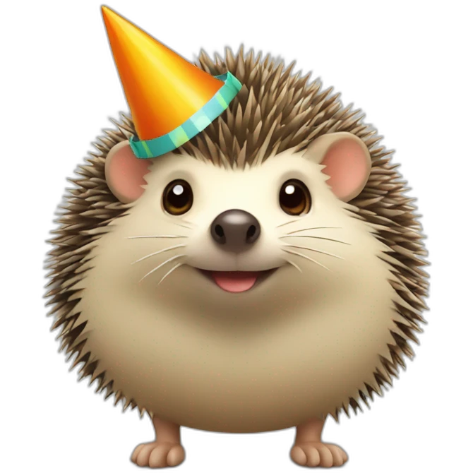 Hedgehog-wearing-a-Partyhat emoji
