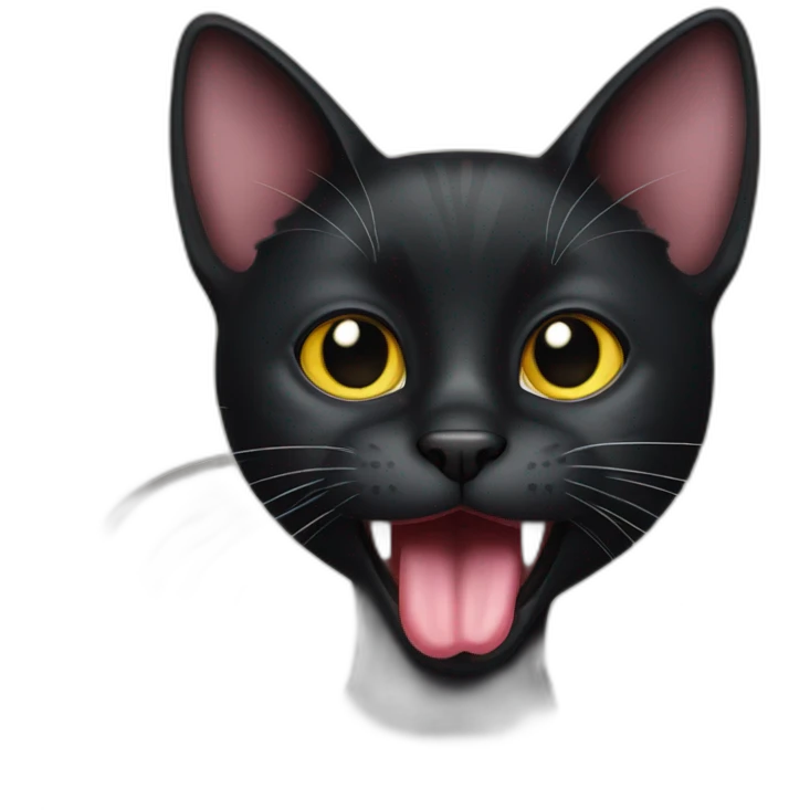 Black cat sticking tongue emoji