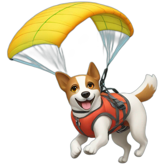 Paragliding dog emoji