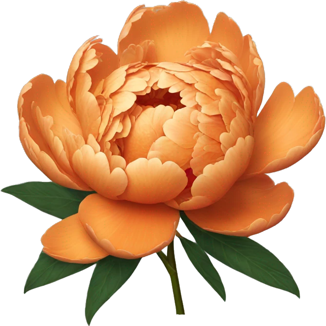 Single orange peony emoji