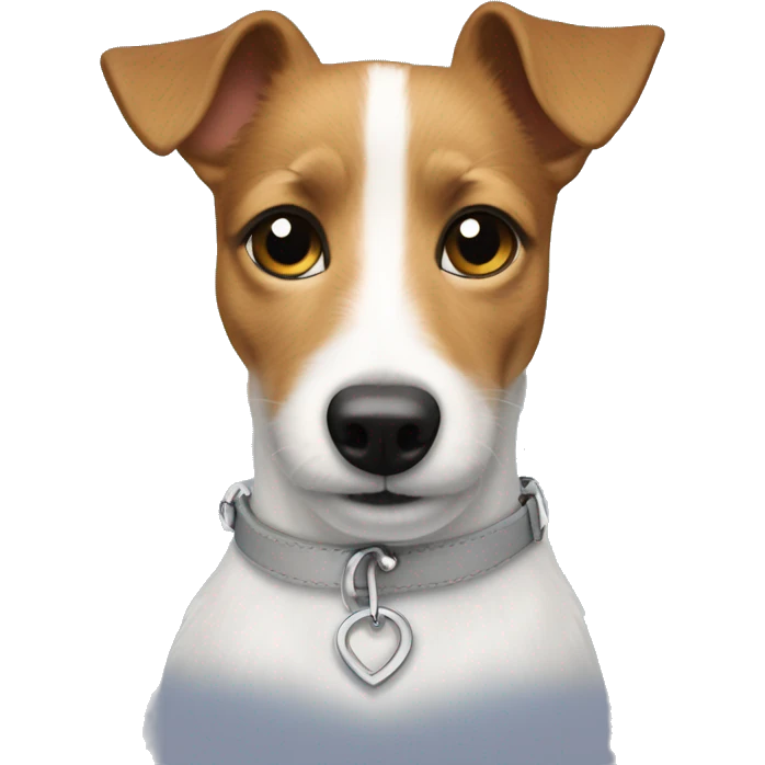 jackrussel long hair called jack on her collar emoji