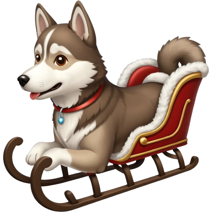a sleigh pulled by a husky  emoji
