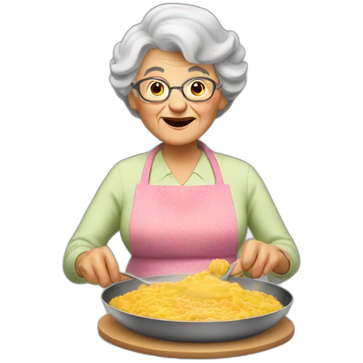 Granny coocking eat emoji