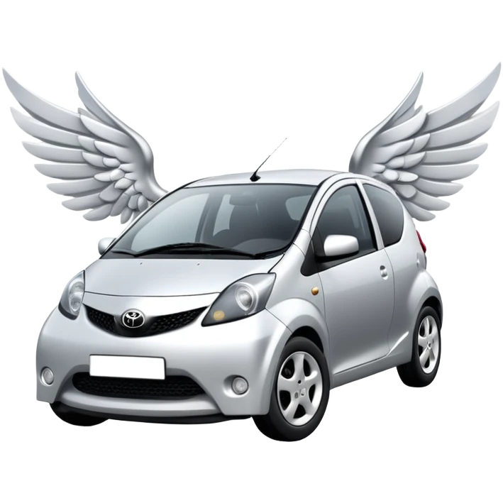 2008 Toyota Aygo Silver with Wings and Halo emoji