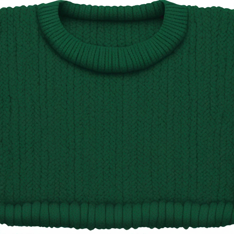 Dark green cropped oversize wool sweater, isolated emoji