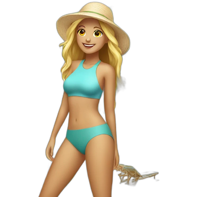 Tourism, sunshine, beach, ocean, nature, beautiful women. emoji