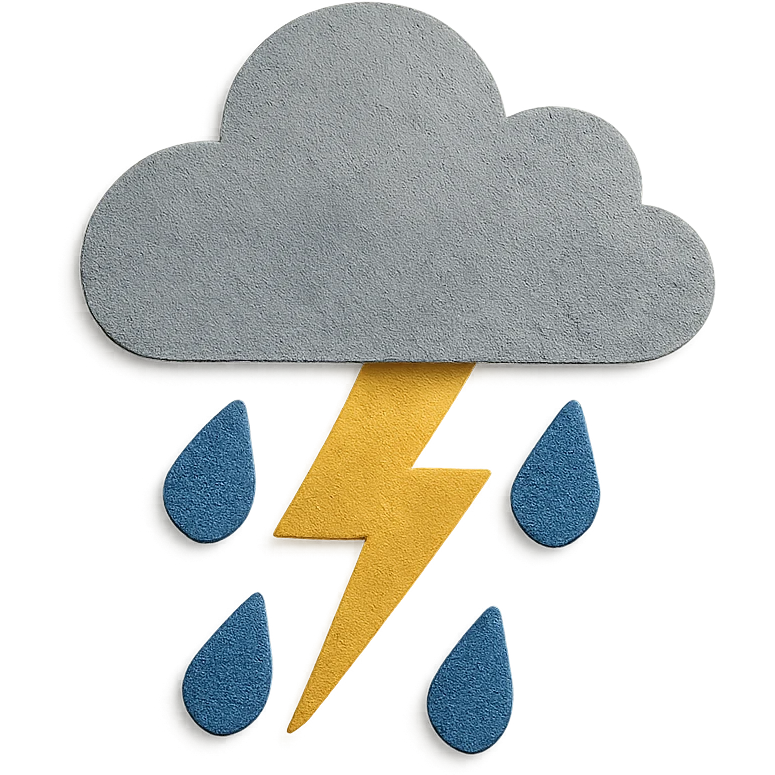 thunderstorm, paper craft style emoji