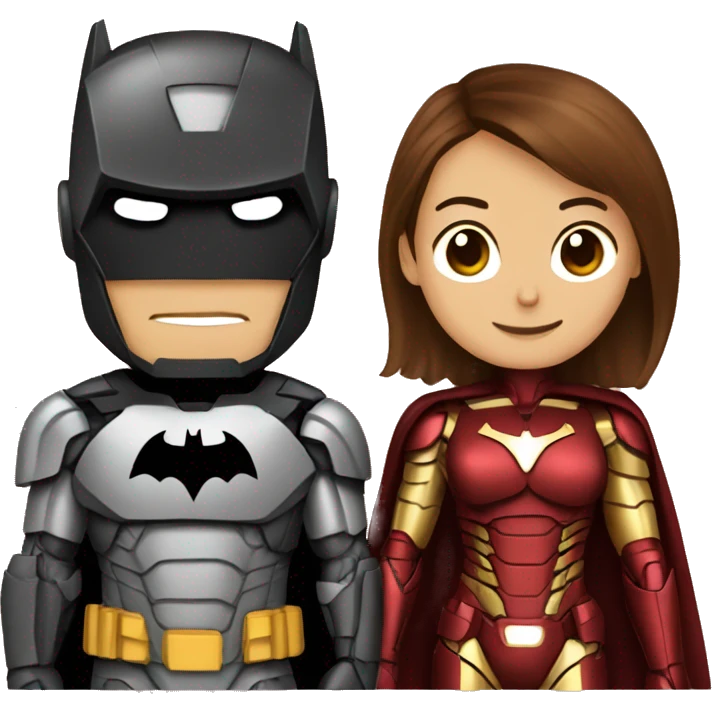 Iron man and Batman as a couple  emoji