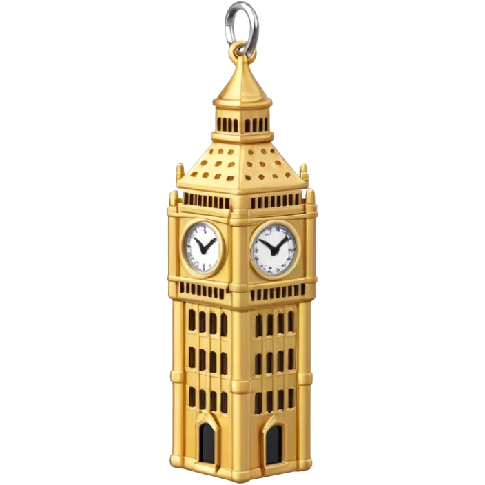 A miniature Big Ben tower charm with golden details



 emoji