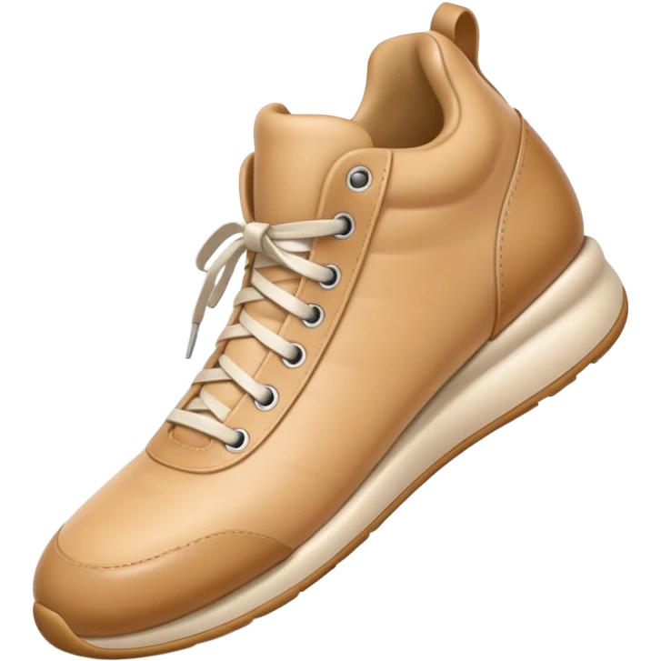 3D Apple-style emoji of a human foot wearing a sneaker, fully visible, stepping firmly on the ground, leaving a clear shoe print under the sole. Rounded, glossy, smooth, soft shadows, white background.



 emoji