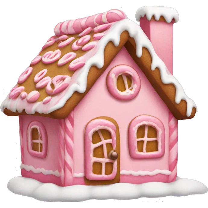 pink gingerbread house emoji