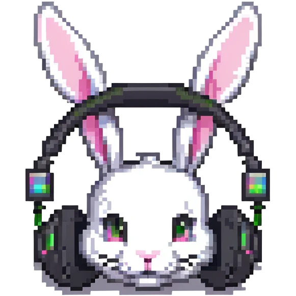 headphones with bunny ears, gaming accessories emoji