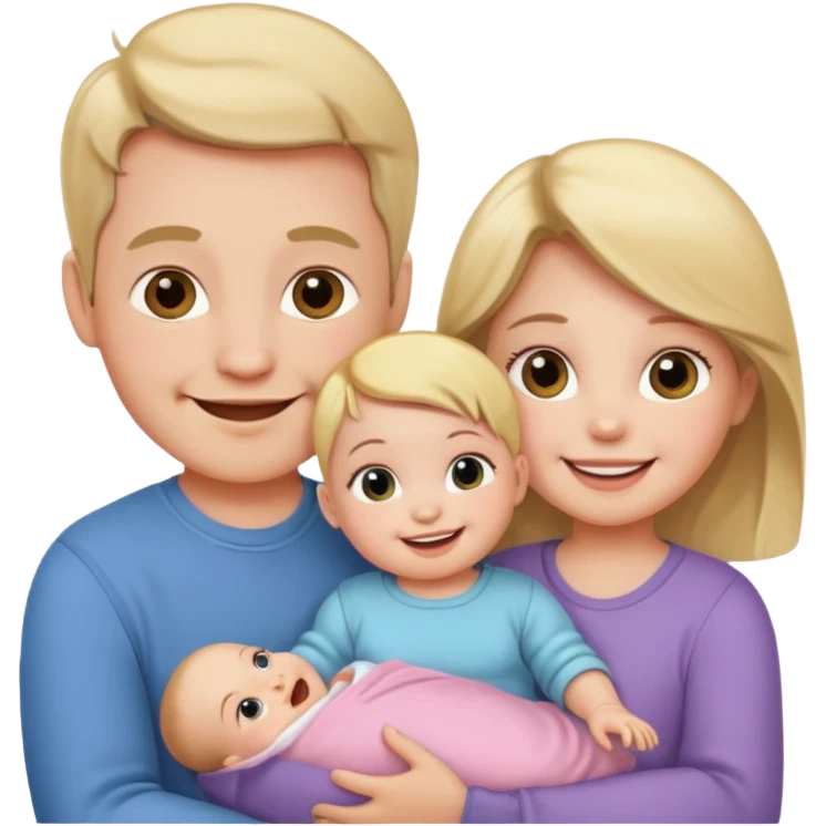 1 baby girl with parents emoji