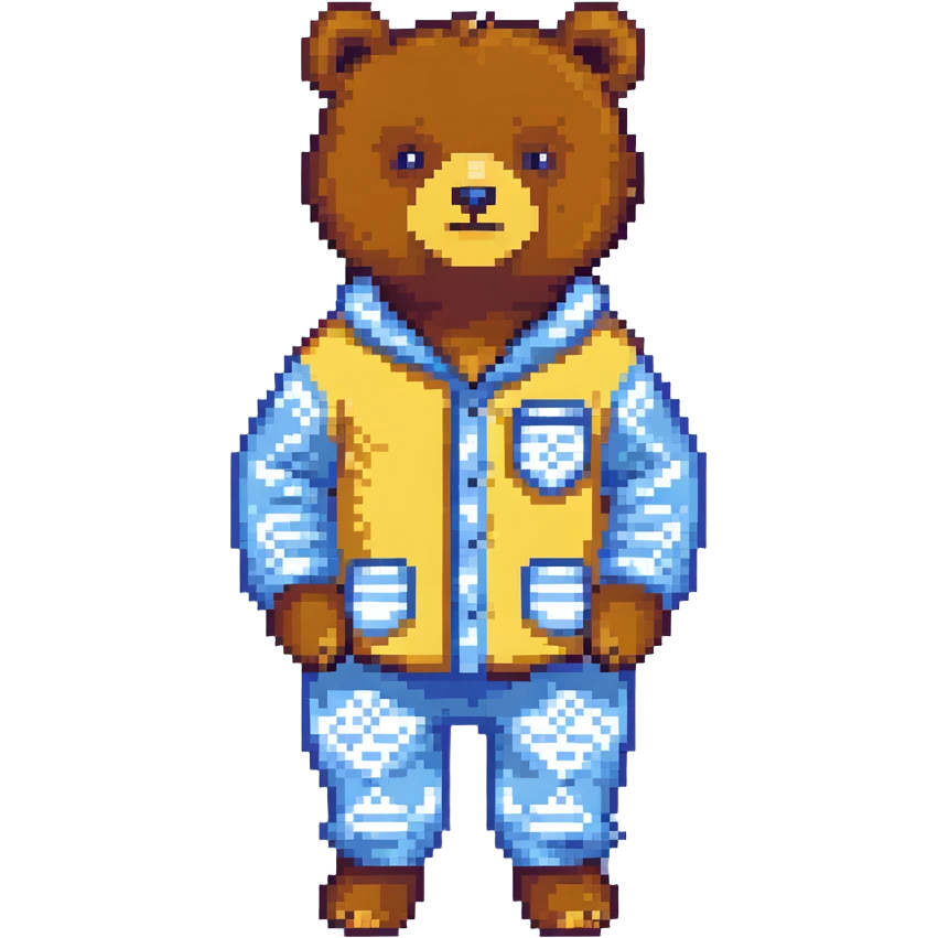 bear in blue pajamas standing emoji