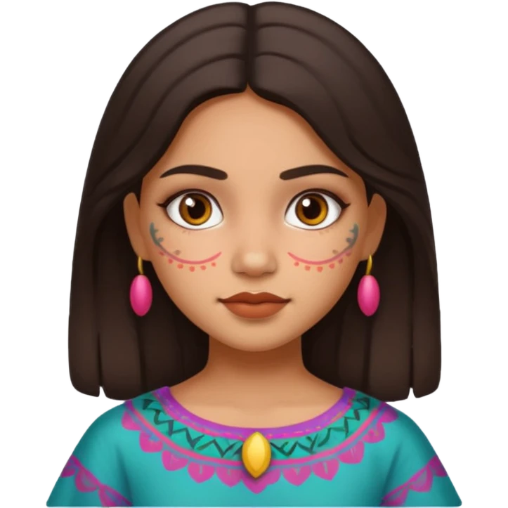 mexican cute girl painted face emoji