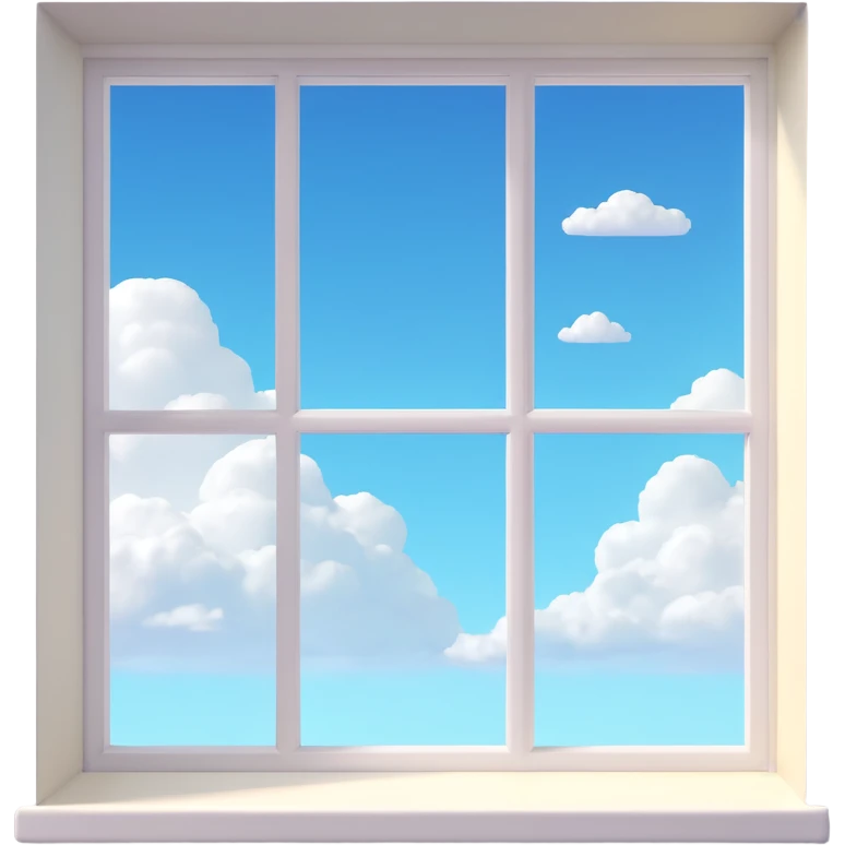 a big window with a skylight and clouds visible emoji