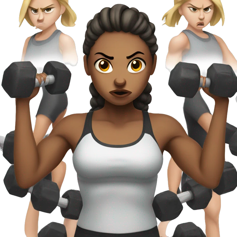 angry gym girl emoji
