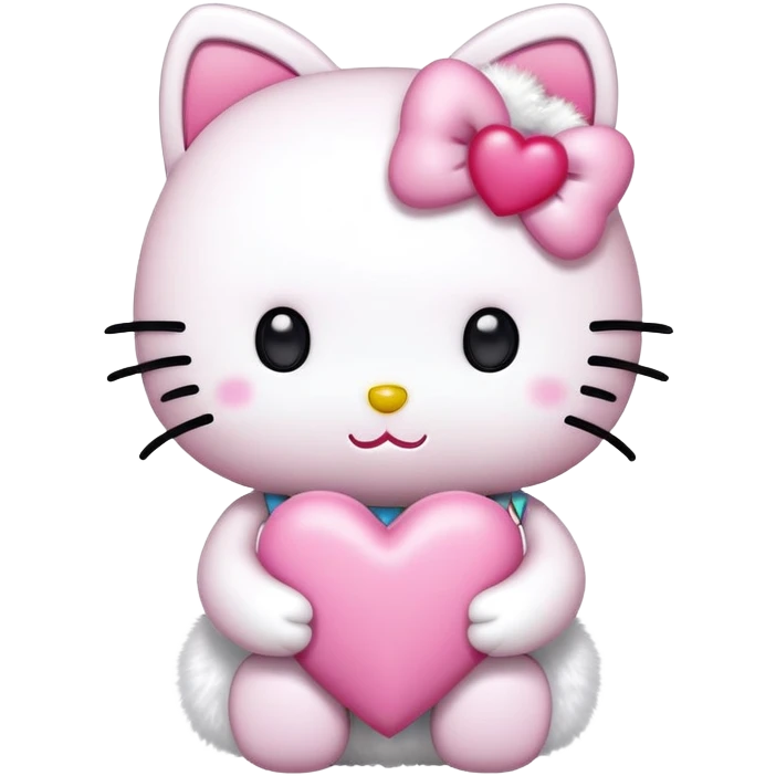 hello kitty holding pink heart emoji