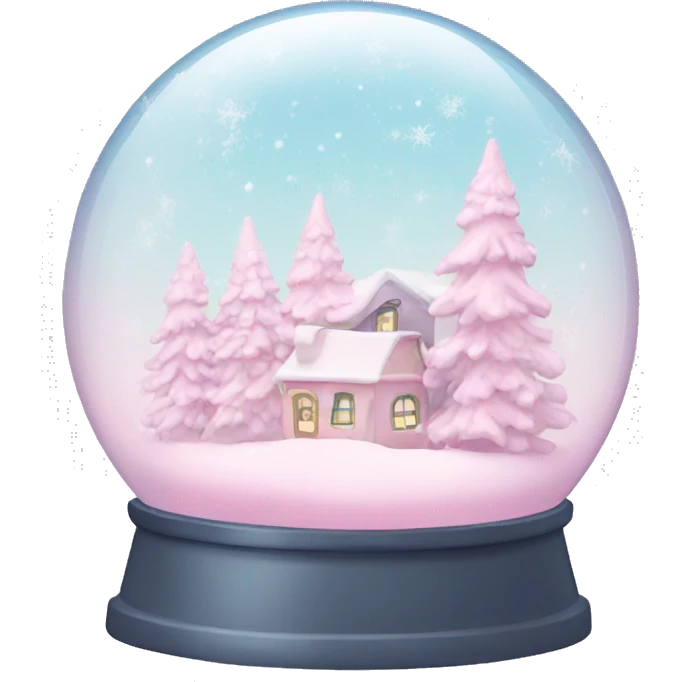 Pastel pink snow globe emoji