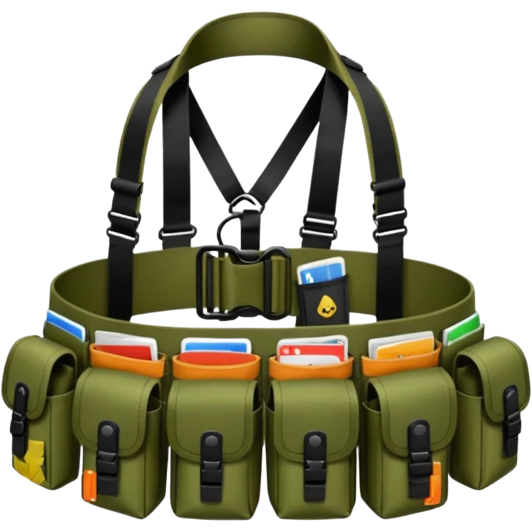 black military belt with pouches emoji