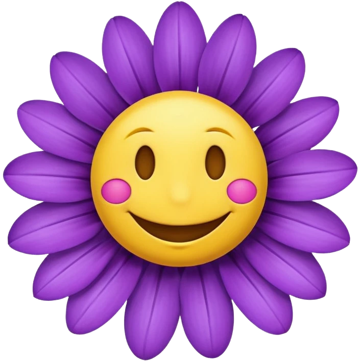purple flowers with smily face in the middle emoji