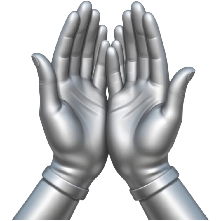 praying metallic hands, realistic proportions emoji