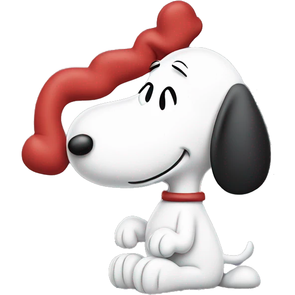 Snoopy blowing a kiss emoji