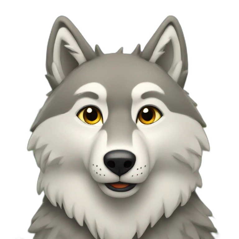 Un loup assis dans une prairie emoji