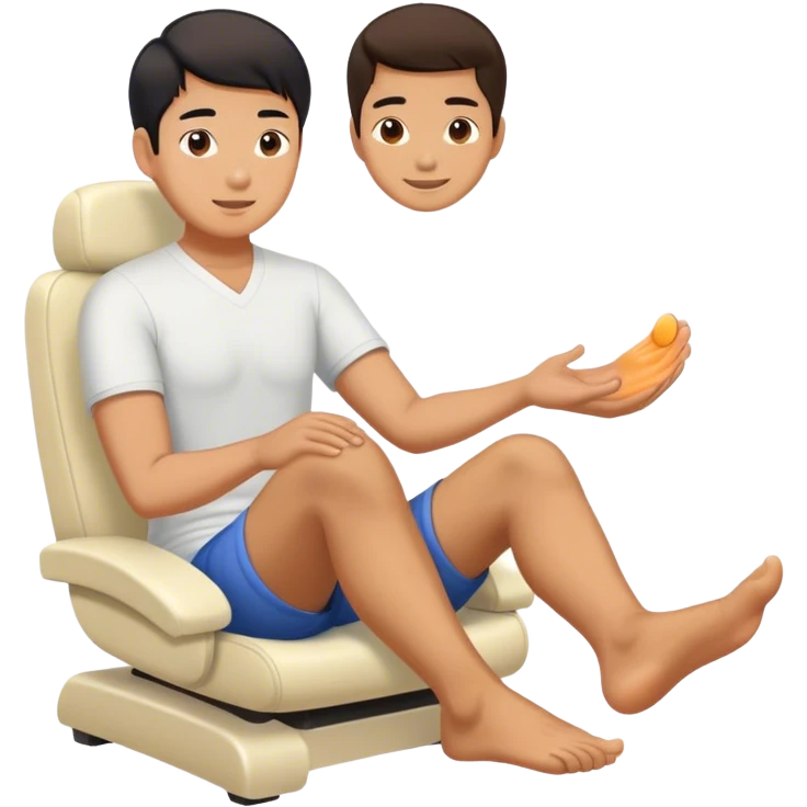 Asian man getting foot rubbed  emoji