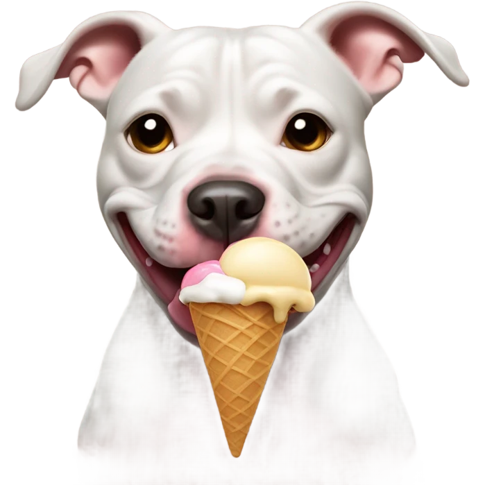 Pit bull eating ice cream  emoji