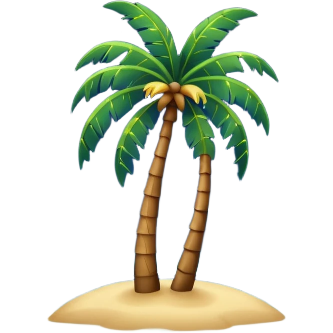 a picture of a palm tree and stars and moon in the sky and ocean during the night emoji