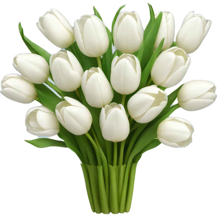 Bouquet of white tulips emoji