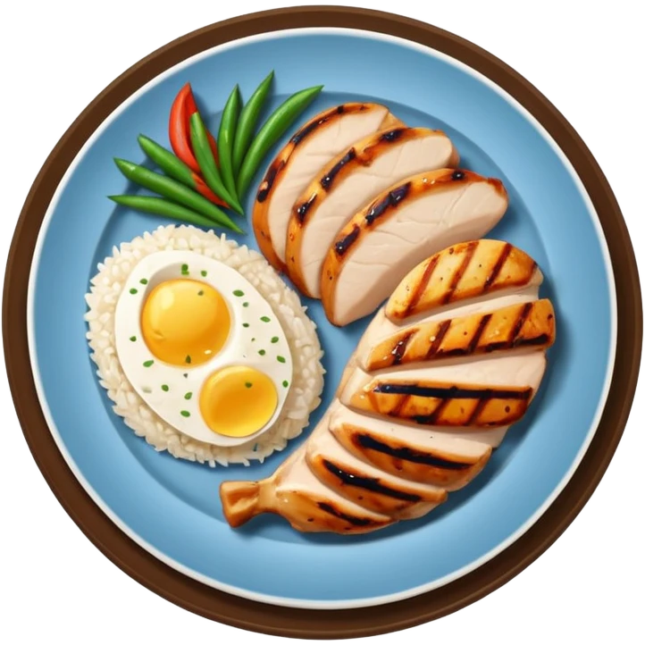Grilled Breast and rice in a plate emoji