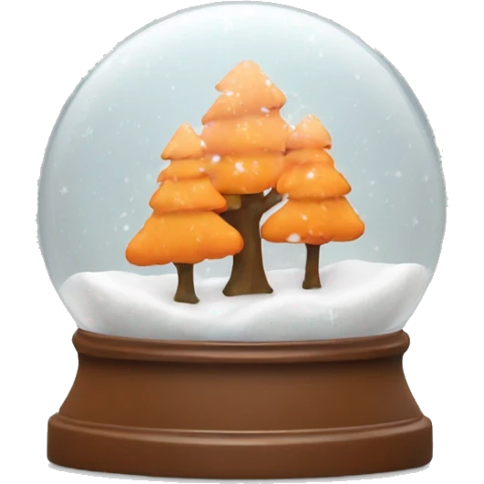 snow globe, fall orange forest, 4k, no background emoji