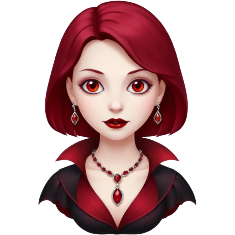 Vampire lady Pale queen with ruby necklace emoji
