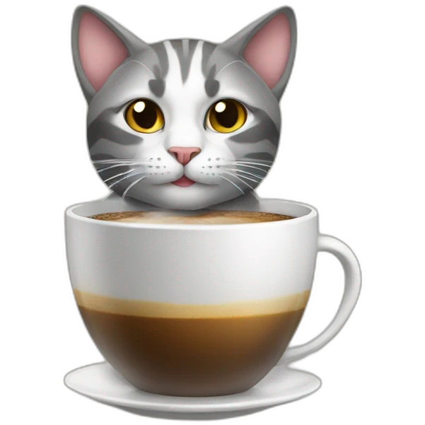 cat drinks coffee emoji