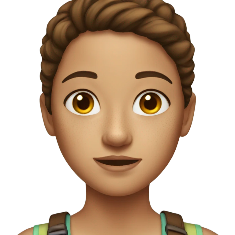 Girl brown hair with pecas  emoji
