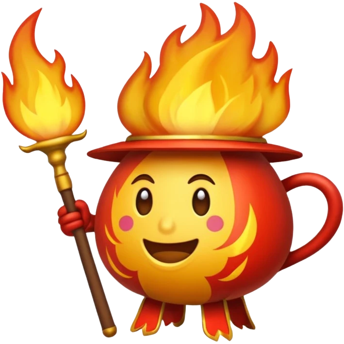 Coroa pegando fogo emoji