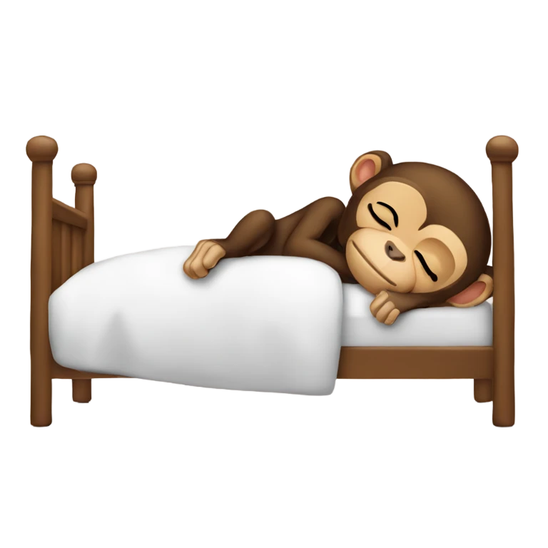 Monkey emoji sleeping in bed emoji emoji