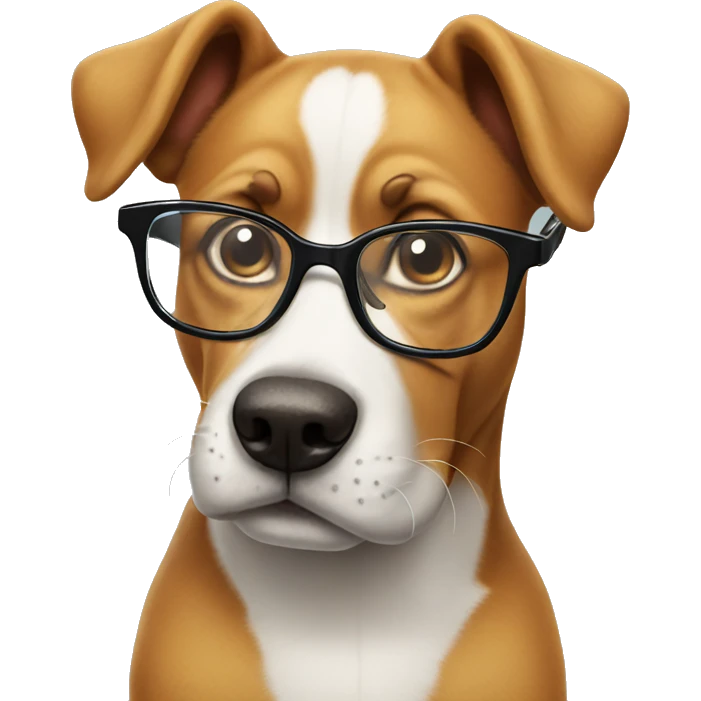 Dog wearing glasses  emoji