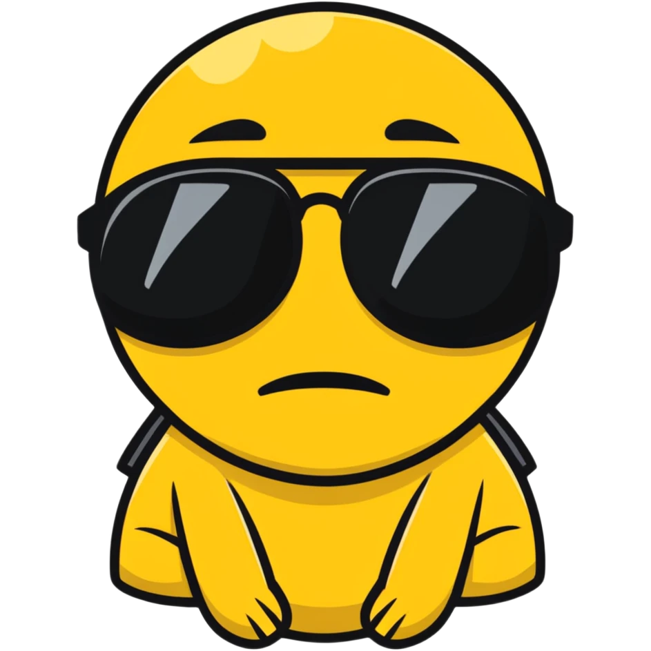 crying emoji with sunglasses on emoji