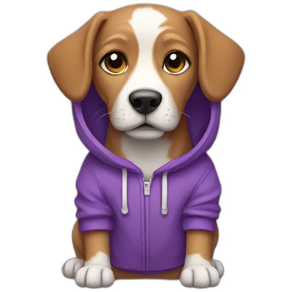 dog in purple hoodie emoji